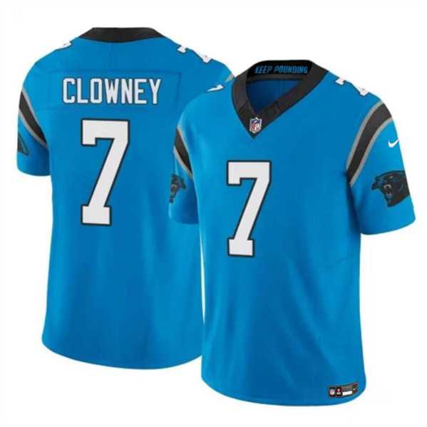 Men & Women & Youth Carolina Panthers #7 Jadeveon Clowney Blue 2024 F.U.S.E. Vapor Limited Football Stitched Jersey